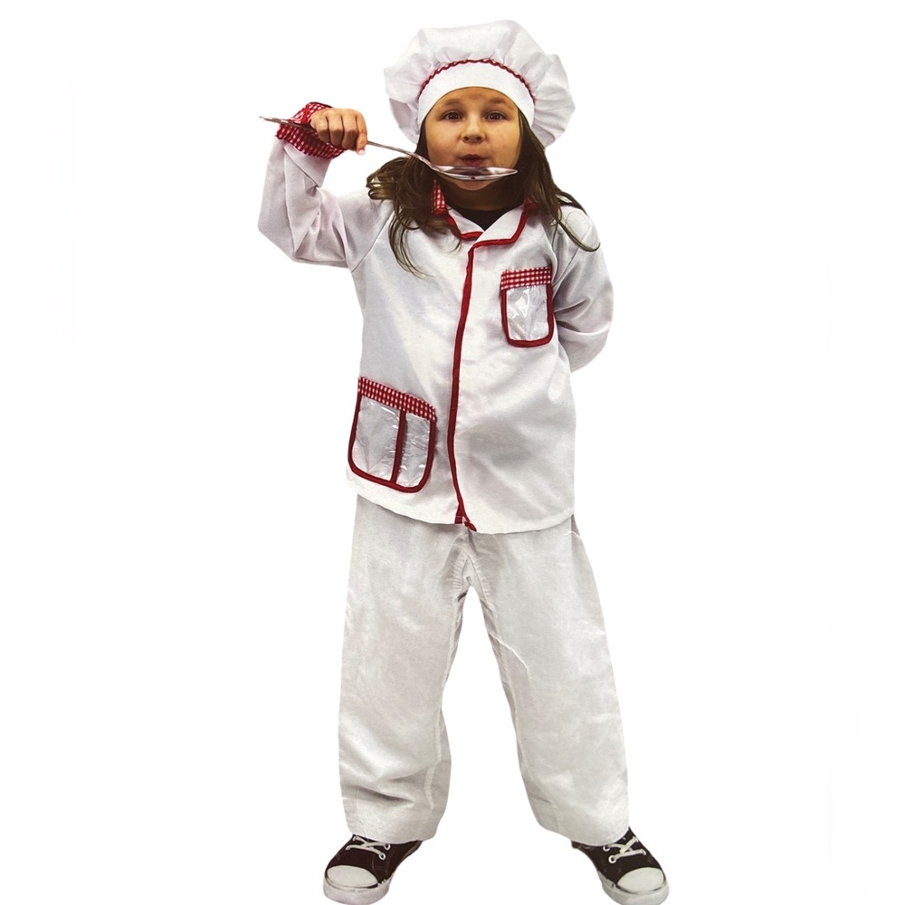Kids Dress up Costume Master Chef Shirt and Hat Set 5-6 years NWT